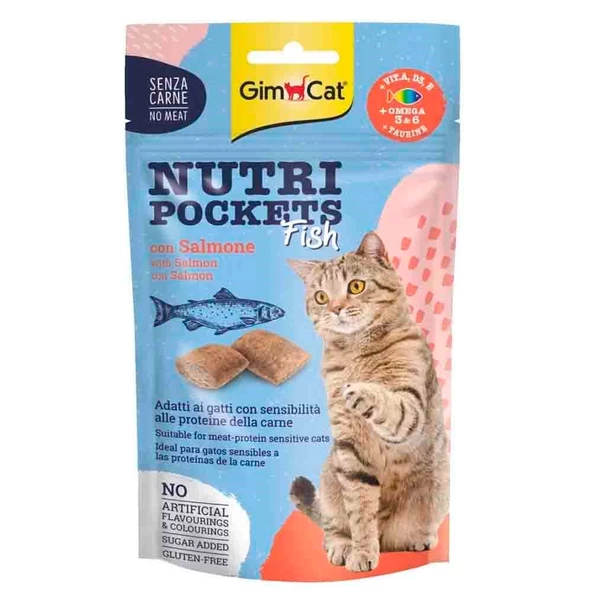 Gimcat Nutripockets Balıklı ve Somonlu Kedi Ödülü 60 Gr ürün görseli 1