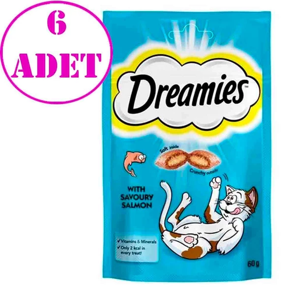 Dreamies Somonlu Kedi Ödülü 60 gr 6 AD ürün görseli 1