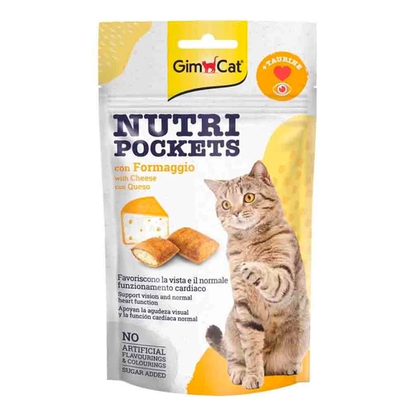 GimCat Nutripockets Peynirli ve Taurinli Kedi Ödülü 60gr ürün görseli 1