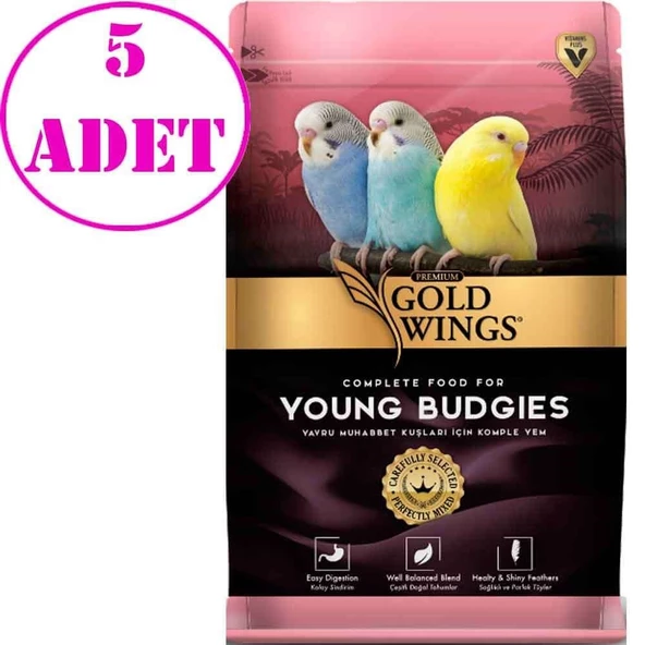 Gold Wings Premium Yavru Muhabbet Yemi 1Kg 5 AD ürün görseli 1