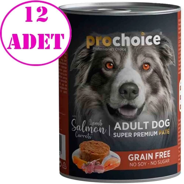 Pro Choice Kuzu ve Somonlu Pate Tahılsız Köpek Konservesi 400 Gr 12 AD ürün görseli 1