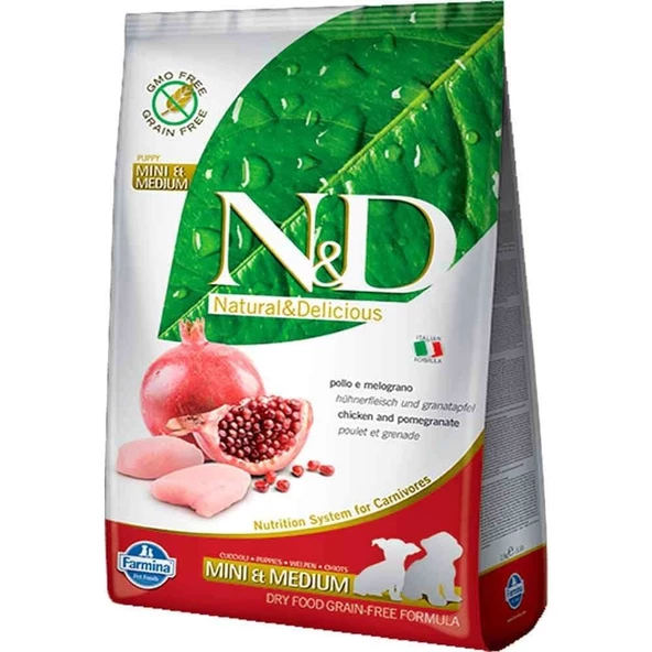 ND Tavuk Etli Narlı Tahılsız Küçük Irk Yavru Köpek Maması 2.5 Kg ürün görseli 1