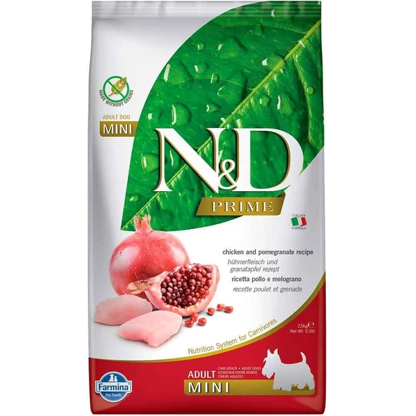N&D Tavuk Etli Narlı Tahılsız Küçük Irk Yetişkin Köpek Maması 2,5 kg ürün görseli 1