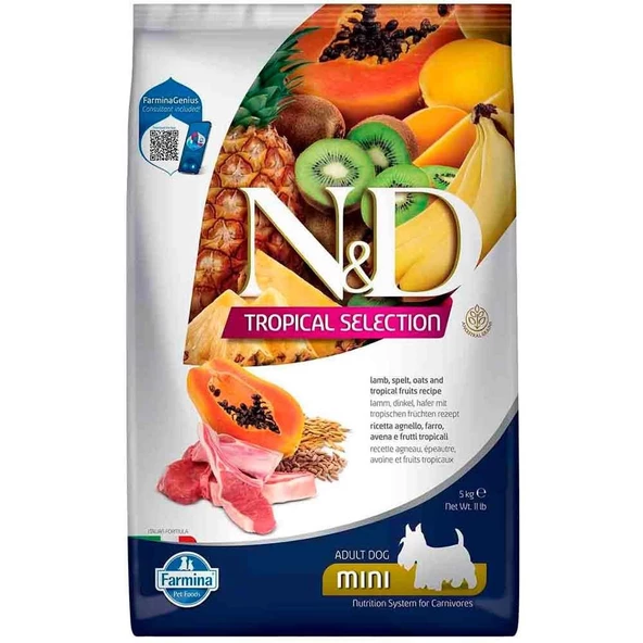 ND Tropical Meyveli Mini Irk Köpek Maması Kuzu Etli 5 Kg ürün görseli 1