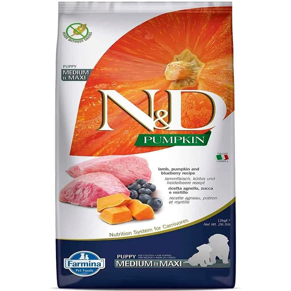 ND Balkabaklı Kuzu Etli Tahılsız  Yavru Köpek Maması 12 Kg ürün görseli 1