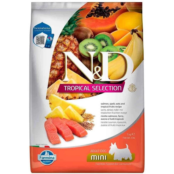 ND Tropical Meyveli Mini Irk Köpek Maması Salmonlu 5 Kg ürün görseli 1