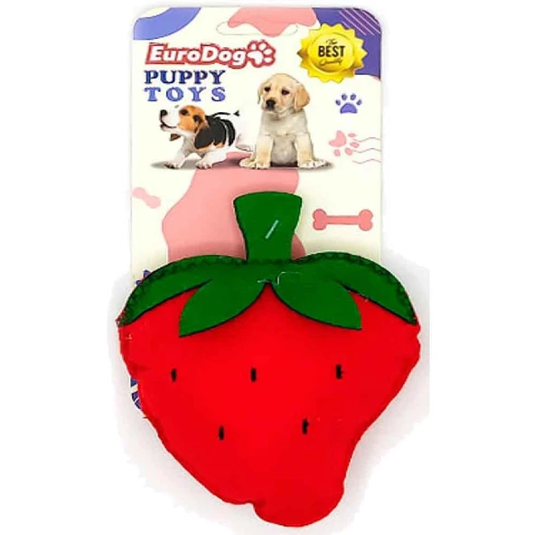 EuroDog Puppy Pet Toys Çilek Şeklinde Köpek Oyuncağı ürün görseli 1