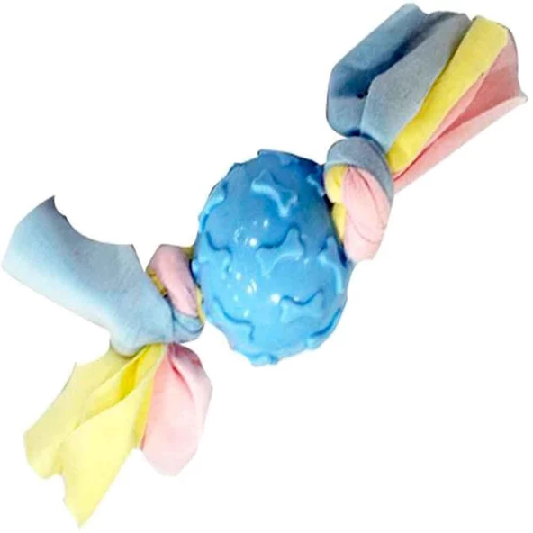 EuroDog Puppy Kemik Desenli Top Diş Kaşıma Köpek Oyuncağı Mavi 19 Cm ürün görseli 1
