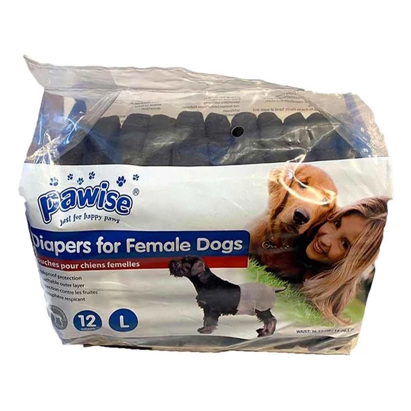 Pawise Ultra Emici Köpek Bezi 12'li Siyah L ürün görseli 1