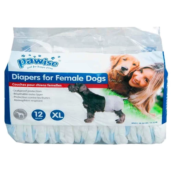 Pawise Dişi Köpek Alt Bağlama Bezi XL Boy 12 Adet ürün görseli 1