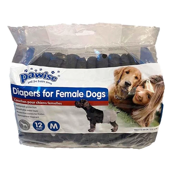 Pawise Ultra Emici Köpek Bezi 12'li Siyah M ürün görseli 1