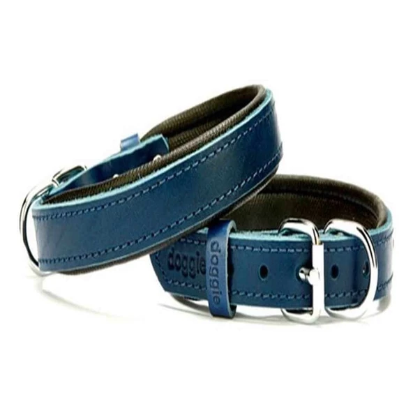 Doggie Comfort Deri Köpek Boyun Tasması SBT-2010 M Mavi ürün görseli 1