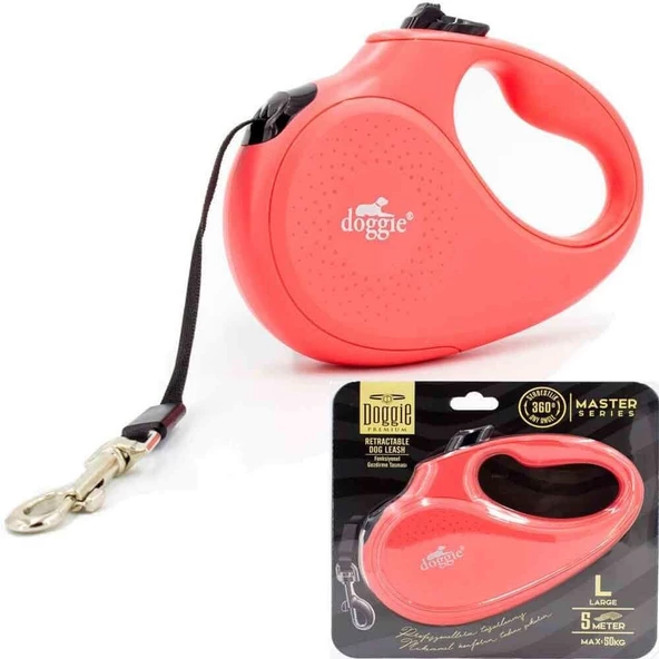 Doggie Otomatik Köpek Tasması Master L 50 kg 5 mt Pembe ürün görseli 1