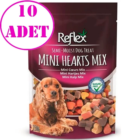 Reflex Karışık Renkli Mini Kalpli Yumuşak Köpek Ödülü 150gr 10 AD ürün görseli 1