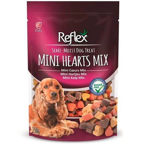 Reflex Karışık Renkli Mini Kalpli Yumuşak Köpek Ödülü 150gr ürün görseli 1