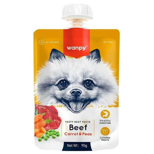 Wanpy Taze Sığır Etli&Havuçlu  Köpek Et Ezmesi 90 Gr ürün görseli 1