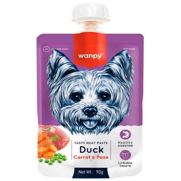 Wanpy Ördek Etli ve Havuçlu Ezme Köpek Ödül Maması 90 Gr ürün görseli 1