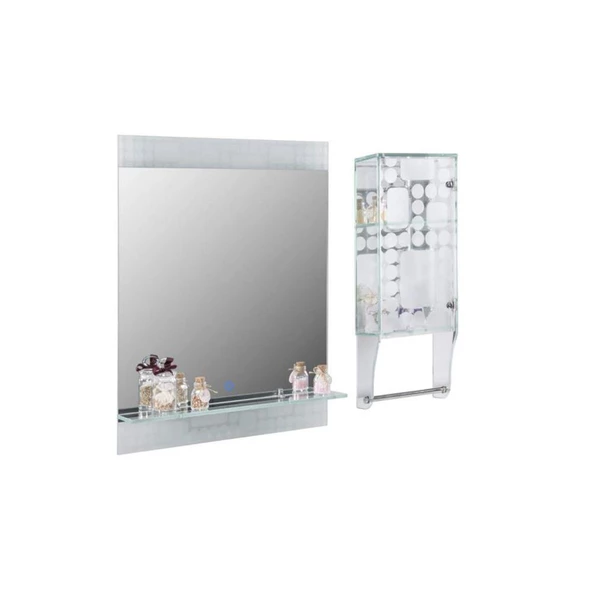 Vitale Ledli Ayna ve Cam Kabinet Seti AK.L-B0145X1 ürün görseli 1