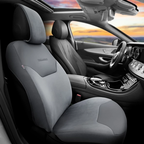 Otom Exclusive Koruyucu Oto Koltuk Minderi Premium Süet   Füme ürün görseli 1