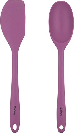 Tantitoni Vişne Renkli Silikon Büyük Kaşık ve Spatula Seti SOFT KSQ02V (8695835366777) ürün görseli 1