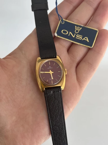 Onsa 25mm Deri Kordon Vintage Kadın Kol Saati 020 (Kutusuz) ürün görseli 1