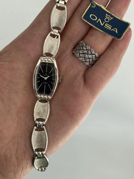 Onsa Gümüş Kordon Vintage Kadın Kol Saati 014 (Kutusuz) ürün görseli 1