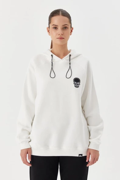 No Fear Kadın Sweatshirt Oversize Kapüşonlu Beyaz 72478 ürün görseli 1