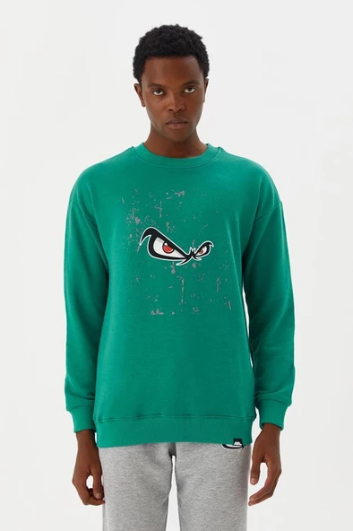 No Fear Erkek Sweatshirt Yeşil M500235 ürün görseli 1