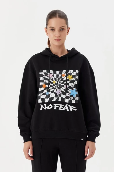 No Fear Kadın Sweatshirt Kapüşonlu Siyah 72468 ürün görseli 1