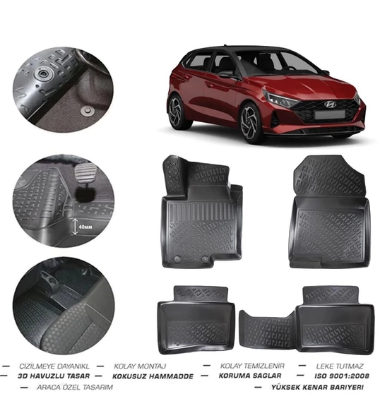 Hyundai İ20 Jump Style 2023 Model 4D Paspas - Resim 2