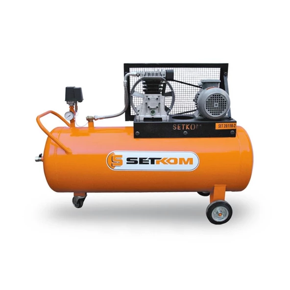 Setkom Pistonlu Kompresör 2 Hp 220 V100 Lt 8 Bar - SET 20/100 - 2M ürün görseli 1
