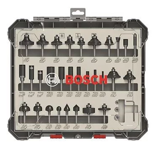 Bosch Pro Freze Seti 30 'lu Karışık 6mm şaftlı - 2607017474 ürün görseli 1
