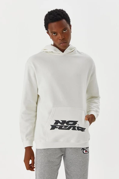 No Fear Erkek Sweatshirt Kapüşonlu Beyaz M500218 ürün görseli 1