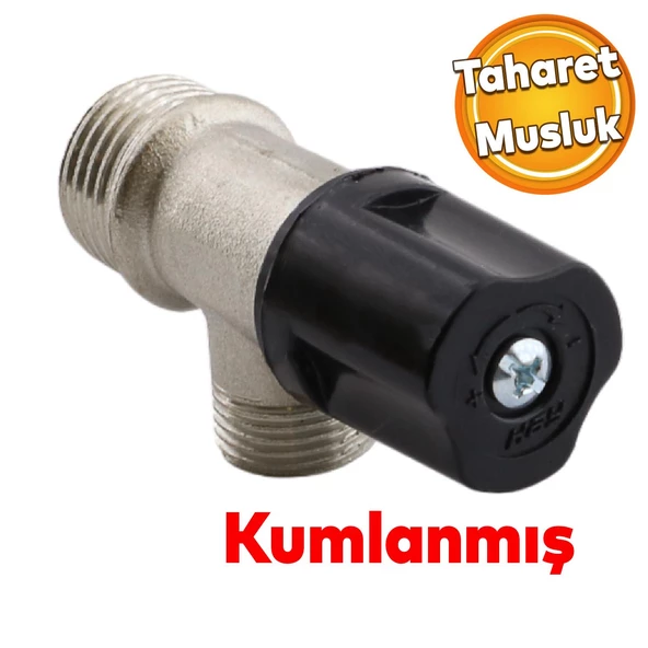 Metal Aç Kapa Vanalı Kumlamalı Taharet Musluğu Sağlam Ara Musluk Wc Klozet 0473 ürün görseli 1
