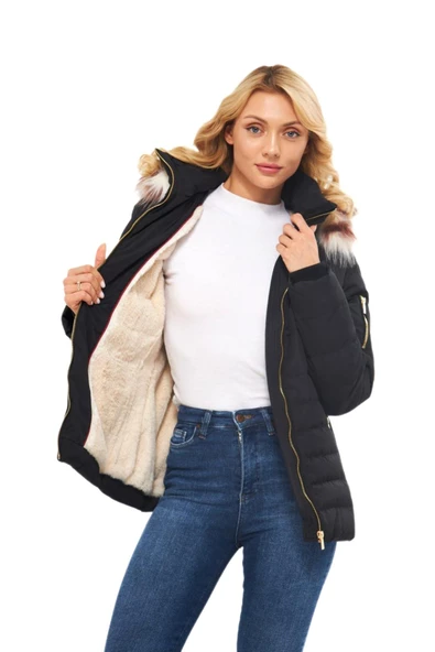 Kadın Spor Kapüşonlu Mont  M5301 BGL-ST03225 - Resim 6