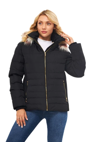 Kadın Spor Kapüşonlu Mont  M5301 BGL-ST03225 - Resim 4