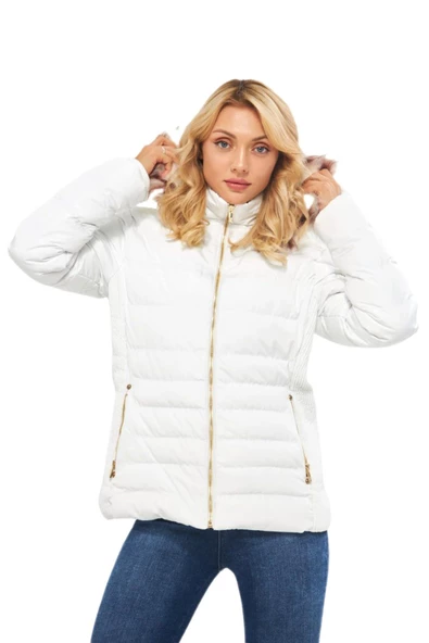 Kadın Spor Kapüşonlu Mont  M5301 BGL-ST03225 - Resim 5