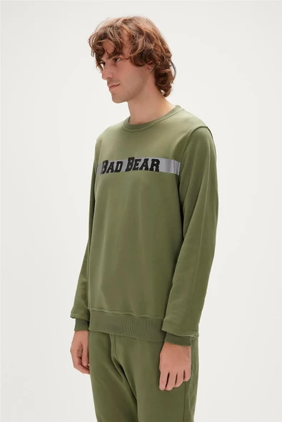 BAD BEAR REFLECT BEAR CREWNECK ERKEK SWEATSHİRT - Resim 6