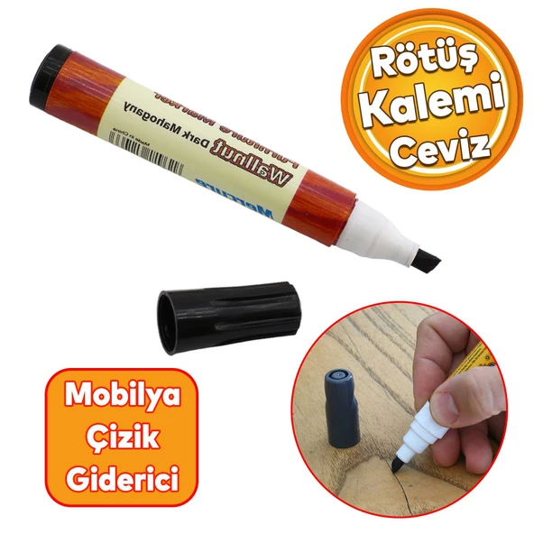 Mobilya Rötuş Kalemi Ahşap Masa Sehpa Dolap Kalemi Çizik Giderici Çatlak Kapatıcı Kahverengi Ceviz ürün görseli 1