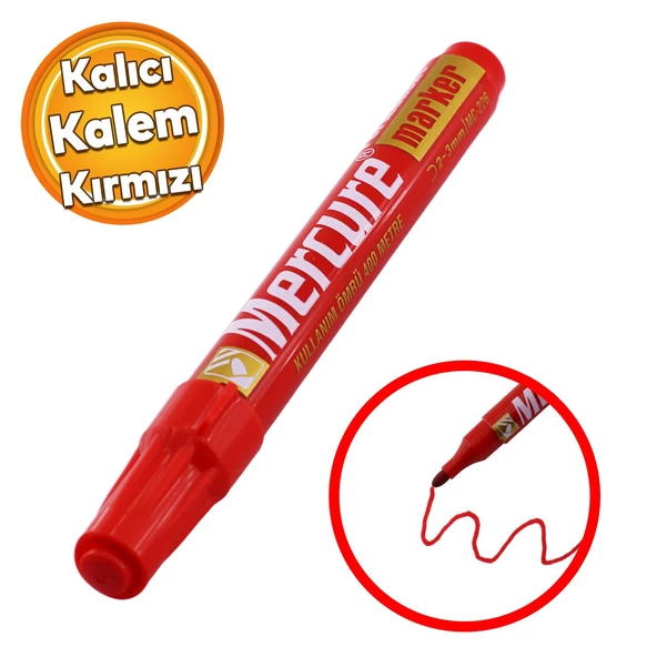 Kalıcı İşaretleyici Mercure Kırmızı Kalem Metal Plastik Cam Ahşap Yüzey Suya Dayanıklı Akrilik Uç ürün görseli 1