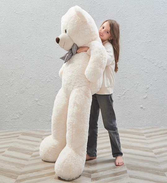 SOLE 175 cm Papyonlu DEV Boy Peluş Ayı - % 100 YERLİ - Resim 11