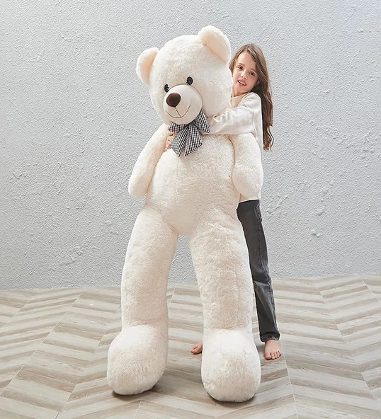 SOLE 175 cm Papyonlu DEV Boy Peluş Ayı - % 100 YERLİ - Resim 9