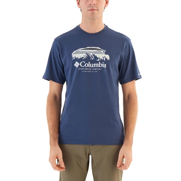 Columbia CSC Hikers Haven Erkek Kisa Kollu T-Shirt Mavi CS0336-480 ürün görseli 1