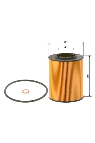 BOSCH 09864B7017 Yag Filtresi ( BMW M52-54 / E36-E38-E39-E46-E60-E61-E65-E66-X5 E53-X3 E83-Z4 E85 ) (WA441176) - Resim 4