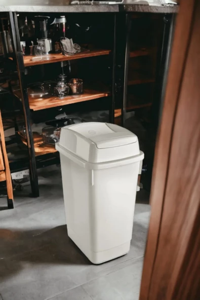 SarfMaLL İçeri Açılan Kapaklı Çift Kapak Çöp Kovası (18 LT) ürün görseli 1