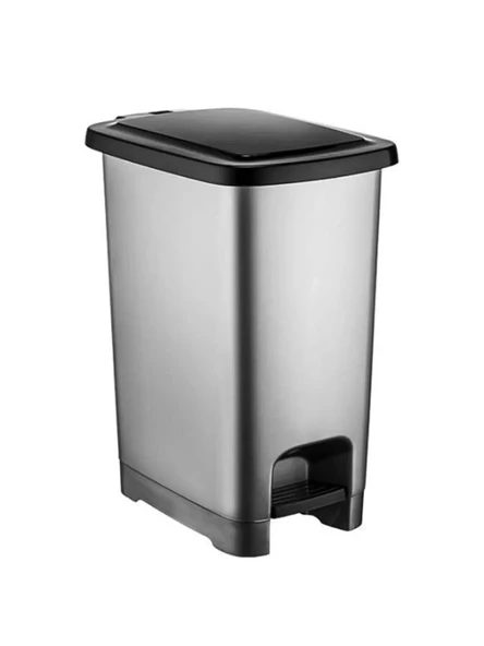 SarFMaLL Pedallı Plastik Çöp Kovası Siyah Kapaklı 40 LT ürün görseli 1
