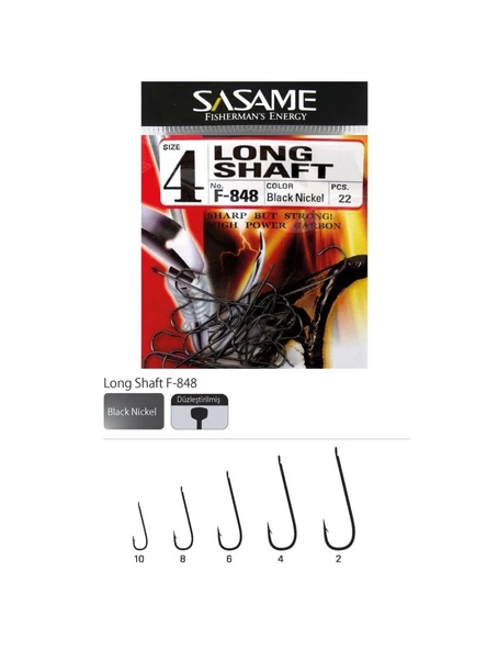 Sasame Long Shaft F-848 Serisi Olta İğnesi ürün görseli 1