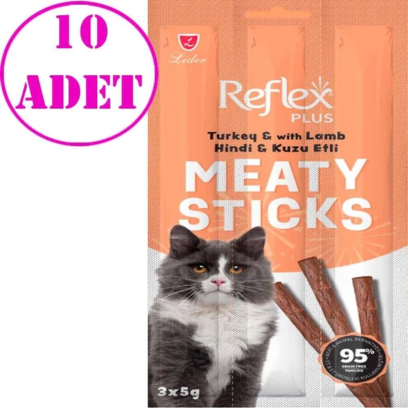 Reflex Hindili Kuzulu Kedi Ödül Çubuğu 5 Gr 3 Lü 10 AD ürün görseli 1