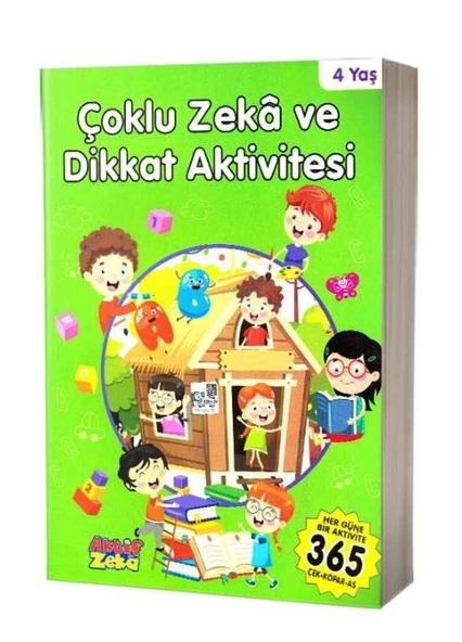 Aktif Zeka Yayınları 4 Yaş Çoklu Zeka ve Dikkat Aktivitesi - Yeşil Kitap ürün görseli 1