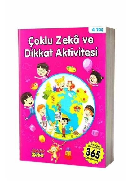 Aktif Zeka Yayınları 4 Yaş Çoklu Zeka ve Dikkat Aktivitesi - Pembe Kitap ürün görseli 1